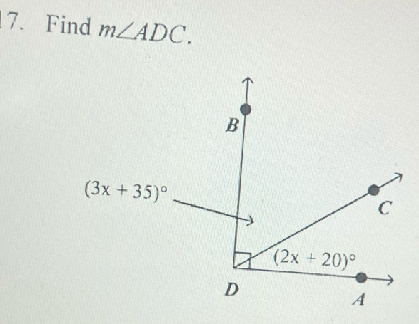 Find m∠ ADC.