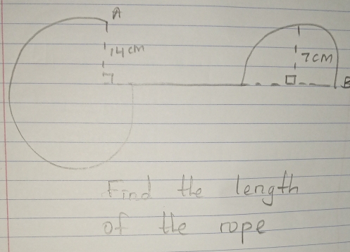 A
1HcM
77
B
Find the length 
of the rope