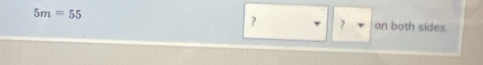 5m=55
? ? on both sides.