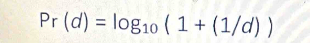 Pr(d)=log _10(1+(1/d))