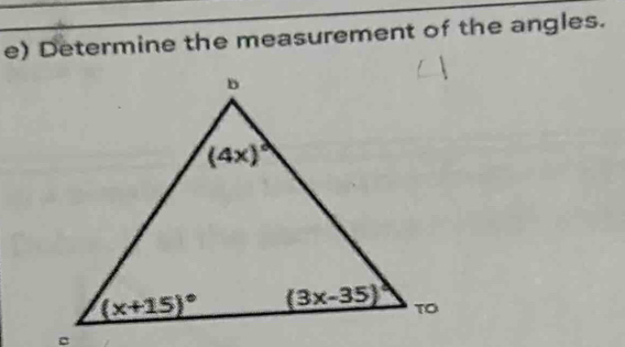 Determine the measurement of the angles.