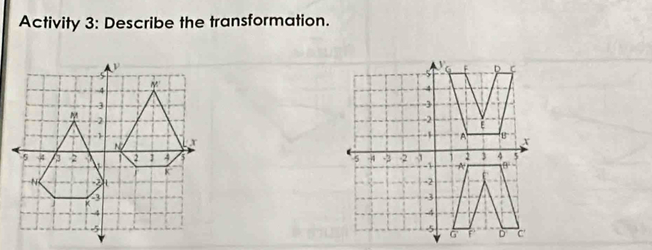 Activity 3: Describe the transformation.