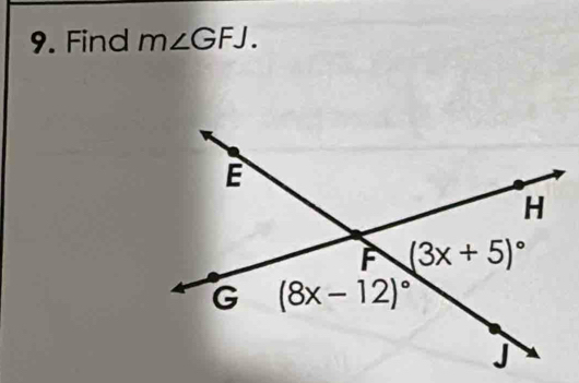 Find m∠ GFJ.