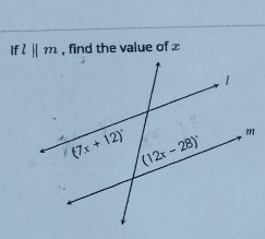 If l||m , find the value of x