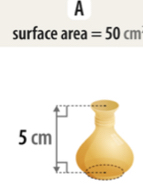 A 
surface area =50cm