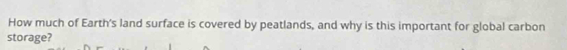 How much of Earth's land surface is covered by peatlands, and why is this important for global carbon 
storage?