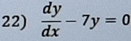  dy/dx -7y=0