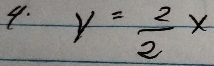 y= 2/2 x