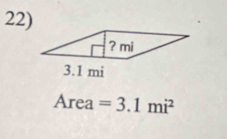 Area =3.1mi^2