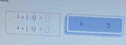 -5+(-3)=□
×
4+(-5)=□