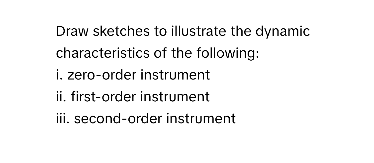 Solved: Draw sketches to illustrate the dynamic characteristics of the ...
