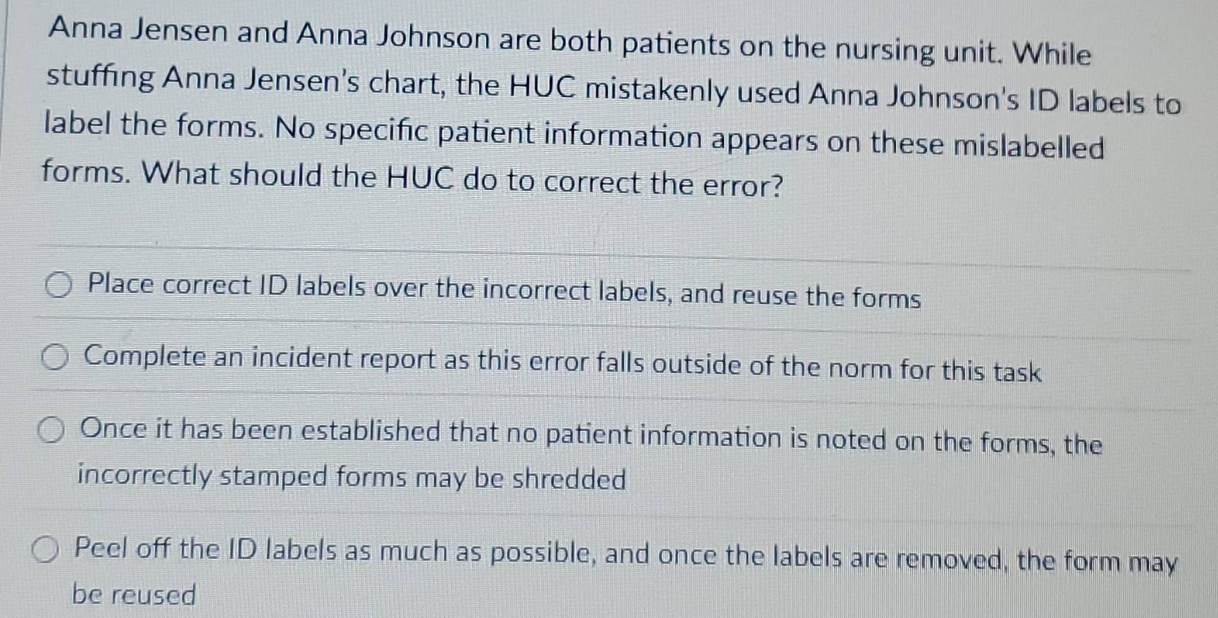 Solved: Anna Jensen and Anna Johnson are both patients on the nursing ...