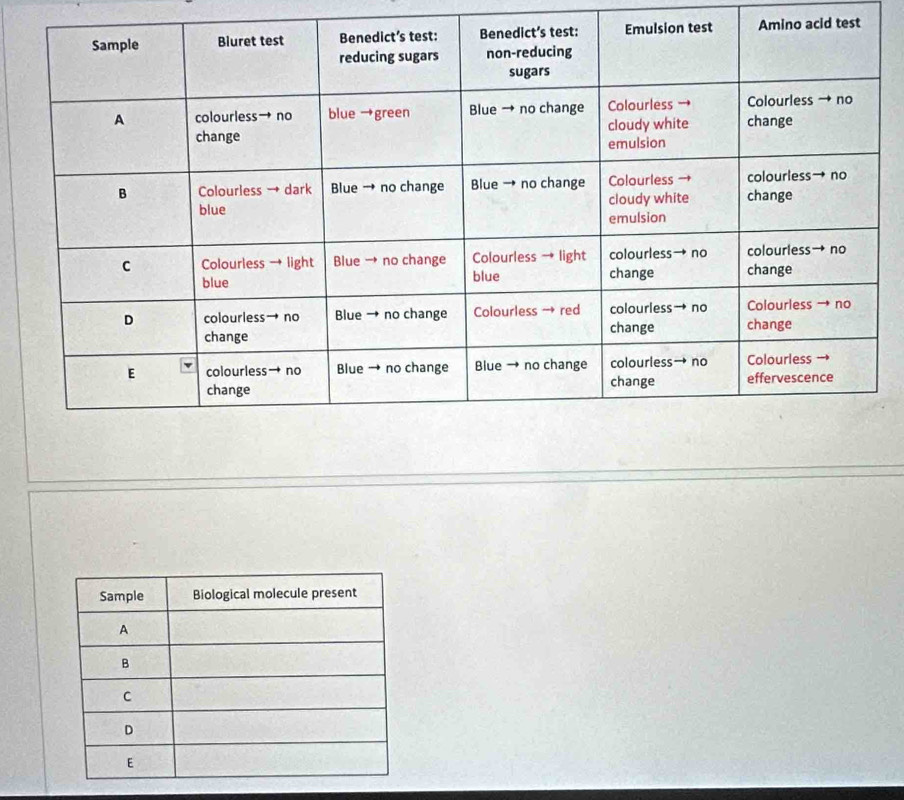 Amino acid test