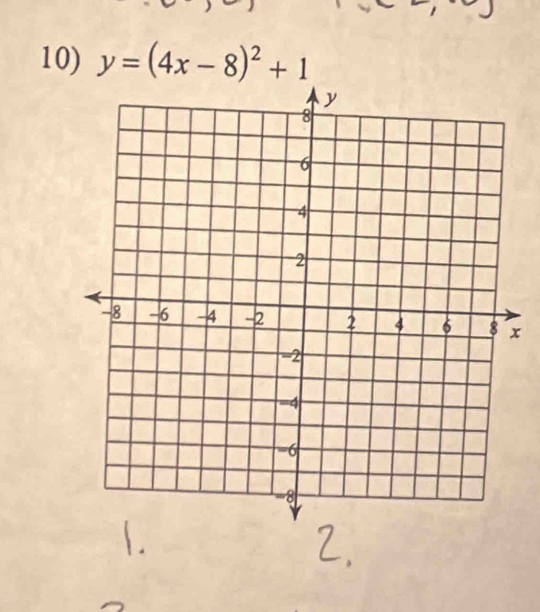 y=(4x-8)^2+1
x