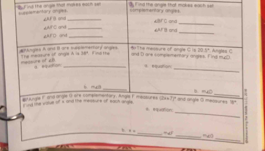 the angie that makes each set 3. Find the angle that makes each set
_
b. x= _m∠F _m∠0