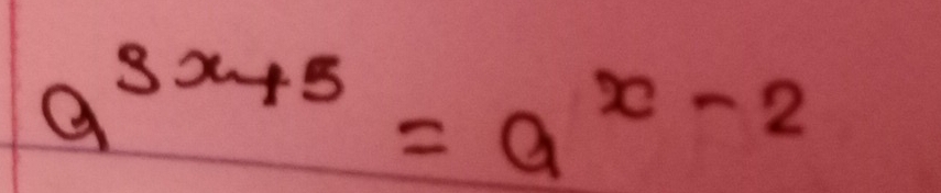 a^(3x+5)=a^(x-2)