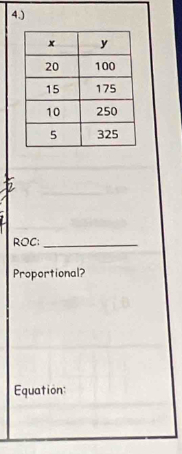 4.) 
ROC;_ 
Proportional? 
Equation: