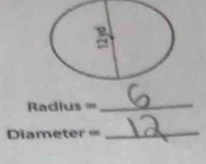 adius = 
_ 
Diameter ==_