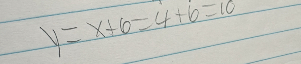 y=x+6=4+6=10