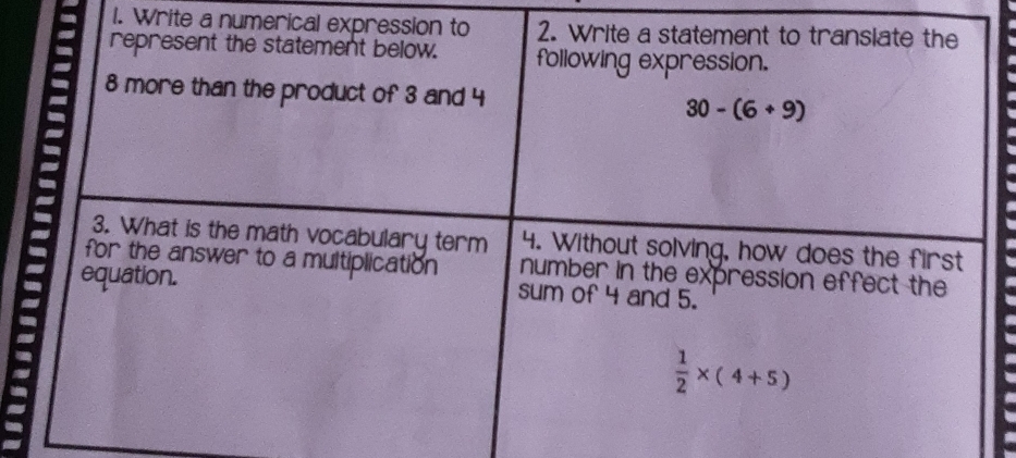 Write a numerical expr