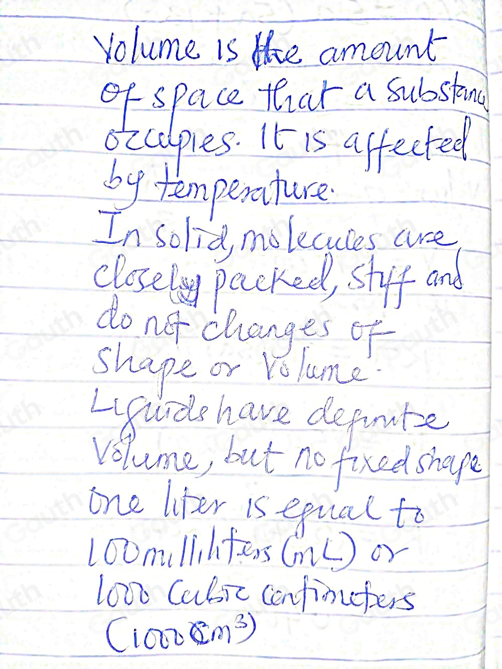 Solved: Which statements accurately describe volume? Check all that ...