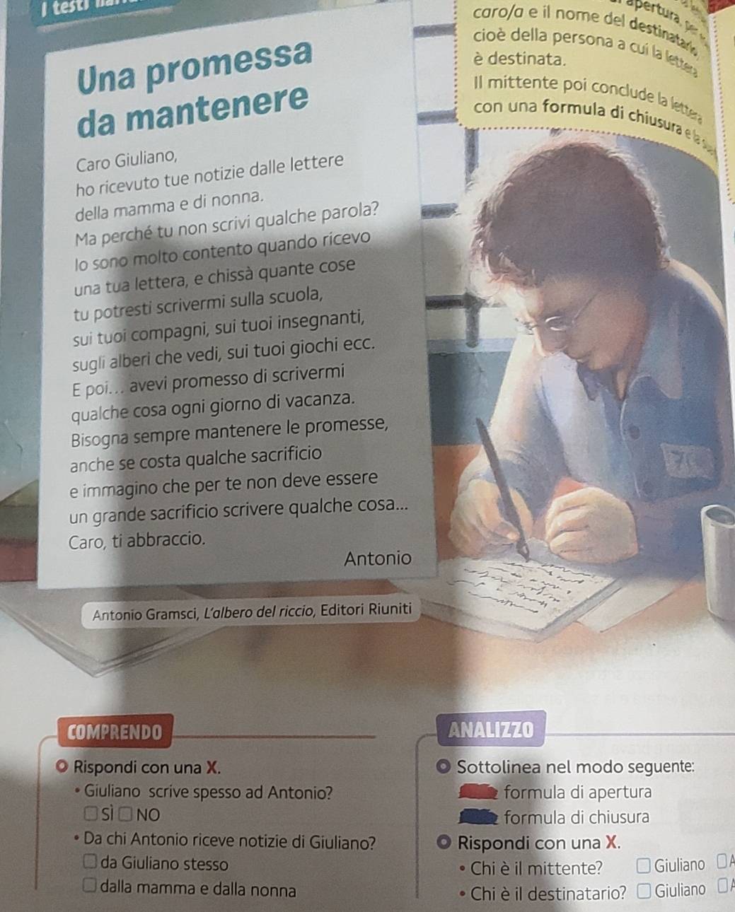 Risolto:caro/ɑ e il nome del destinatar Una promessa cioè della persona ...