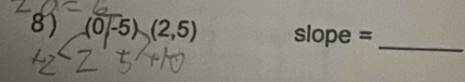 (0/-5)(2,5)
_ slope=