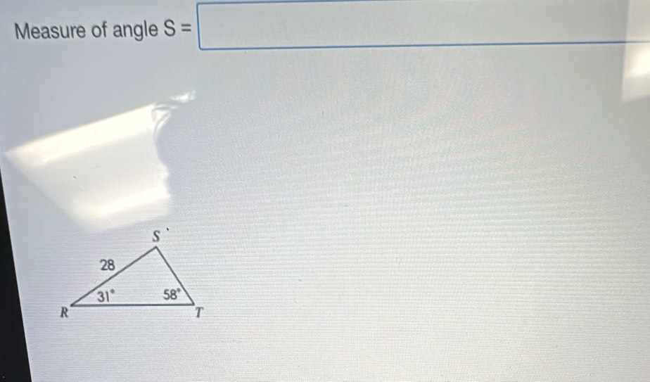 Measure of angle S=□
,..