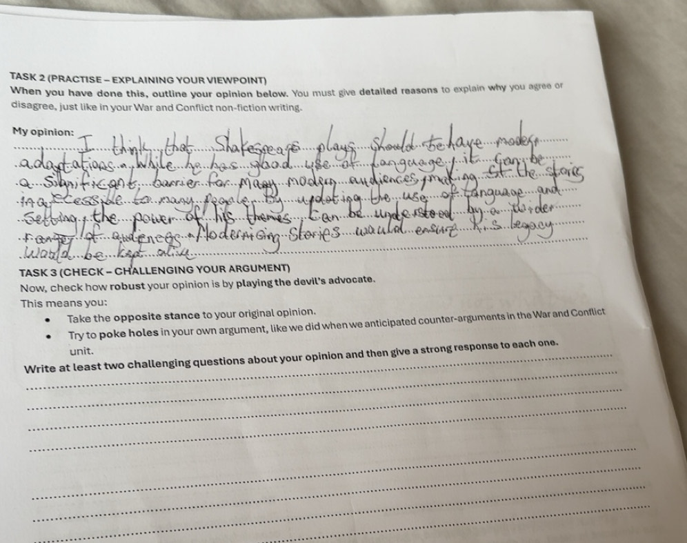 Solved: TASK 2 (PRACTISE - EXPLAINING YOUR VIEWPOINT) When you have ...