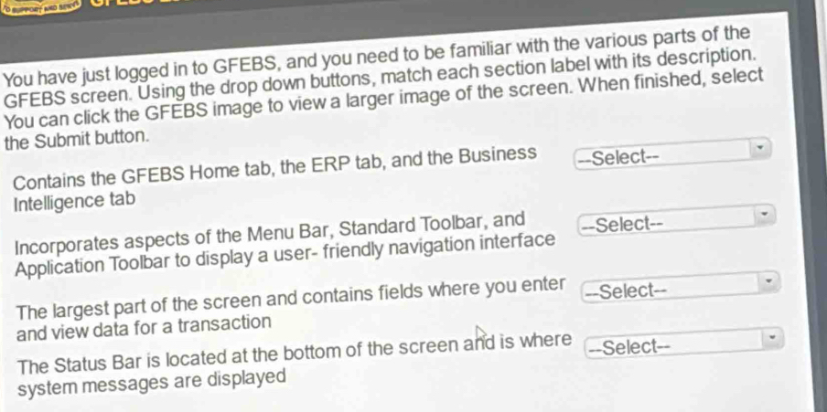 Solved: eepporé mo se You have just logged in to GFEBS, and you need to ...