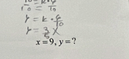 x=9, y= ?