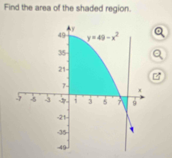 Find the area of the shaded region.