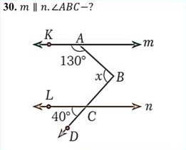 m||n.∠ ABC-