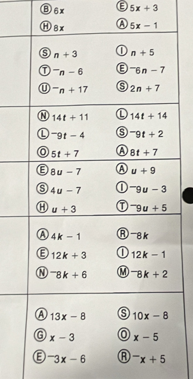 Ⓑ6x 5x+3