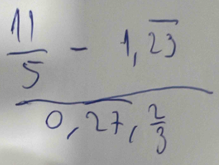 frac  11/5 -1,overline 230,1, 1/3 