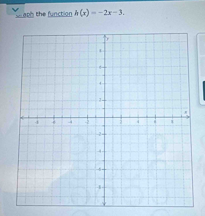 Graph the function h(x)=-2x-3.