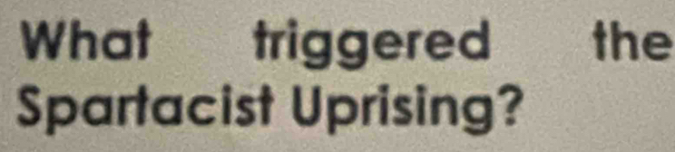 What triggered the 
Spartacist Uprising?