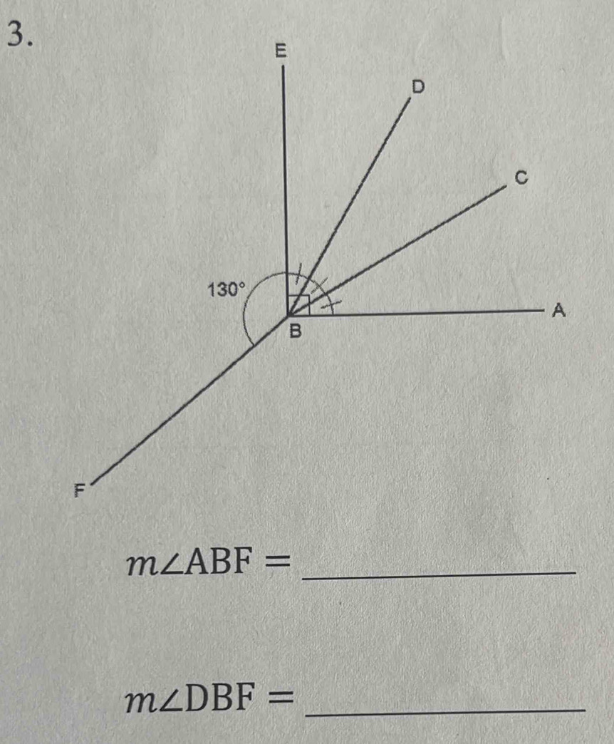 m∠ ABF= _
m∠ DBF= _