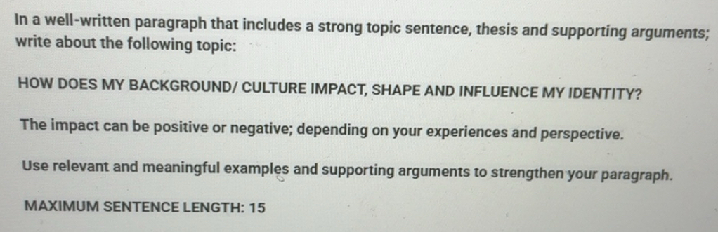 Solved: In a well-written paragraph that includes a strong topic ...