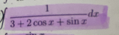  1/3+2cos x+sin x dx