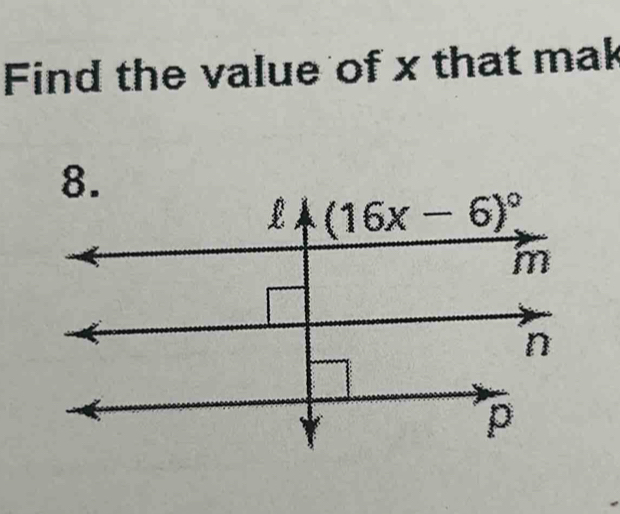 Find the value of x that mak