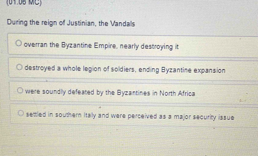 (01.05 MC) 
During the reign of Justinian,