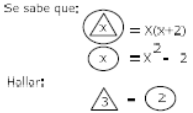 Se sabe que;
(△ )=x(x+2)
x=x^2-2
Hallar:
3 . 2