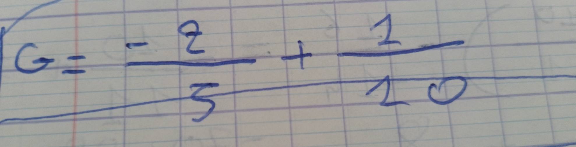 G= (-2)/5 + 1/10  x
-