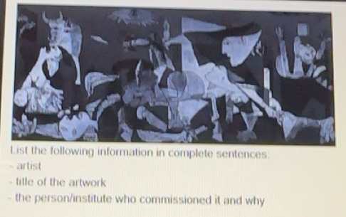 Solved: artist - title of the artwork - the person/institute who ...