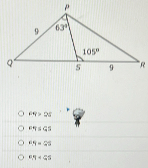 PR>QS
PR≤ QS
PR=QS
PR