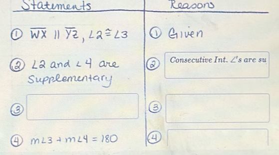 Consecutive Int. ∠ 's are su