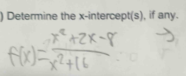 ) Determine the x-intercept(s), if any.