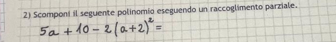 Scomponi il seguente polinomio eseguendo un raccoglimento parziale.