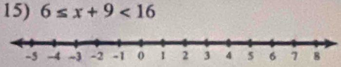 6≤ x+9<16</tex>
